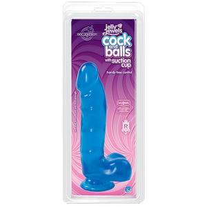 Jelly Jewels Cock Balls With Suction Cup Sapphire Blue
