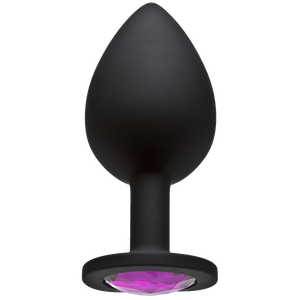 Booty Bling Large Butt Plug Black Pink Stone