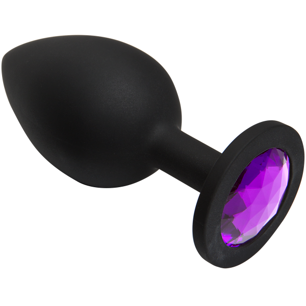 Booty Bling Large Butt Plug Black Pink Stone