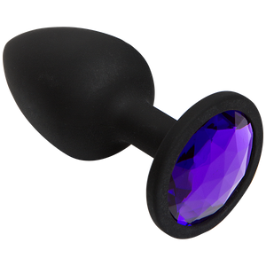 Booty Bling Small Black Plug Purple Stone