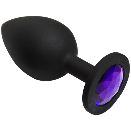 Booty Bling Large Black Plug Purple Stone