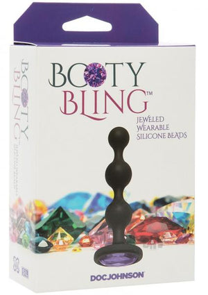 Booty Bling Jeweled Anal Beads Purple