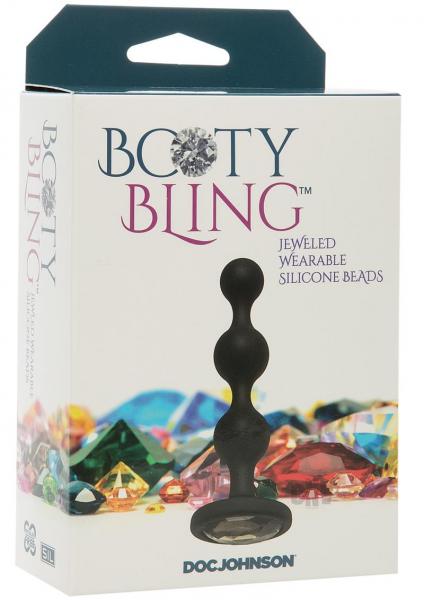 Booty Bling Jeweled Anal Beads Silver