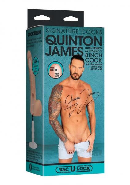 Signature Cocks Quinton James Ultraskyn 8 In. Dual Density Dildo With Removable Vac U Lock Suction C