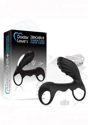 Doctor Love Zinger+ Vibrating Cock Cage Black