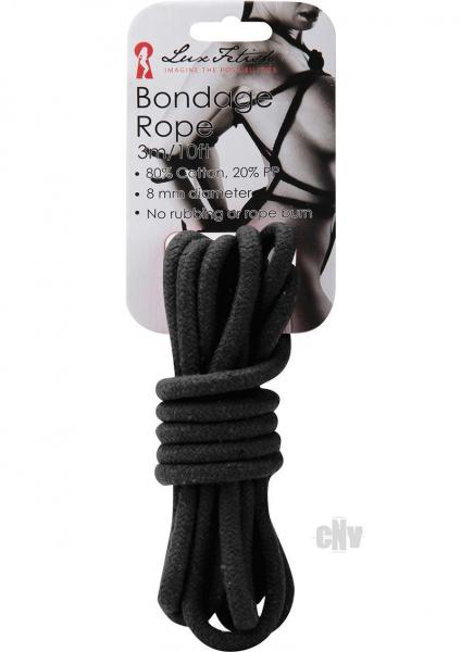 Lux Fetish Bondage Rope Black 10ft