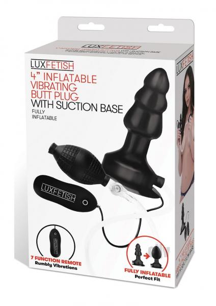 Lux Fetish 4 Inches Inflatable Vibrating Butt Plug Suction Cup