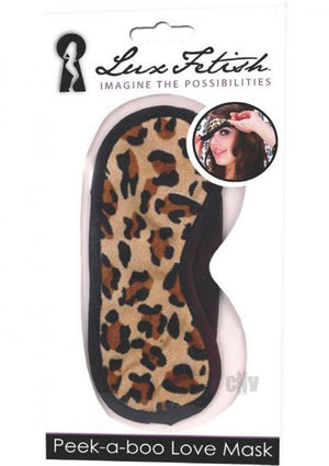 Lux Fetish Peek A Boo Love Mask Leopard O/S