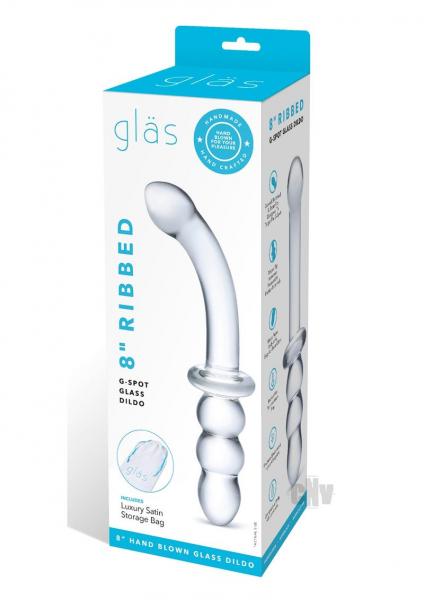 Glas 8 Inches Ribbed G Spot Glass Double Dildo