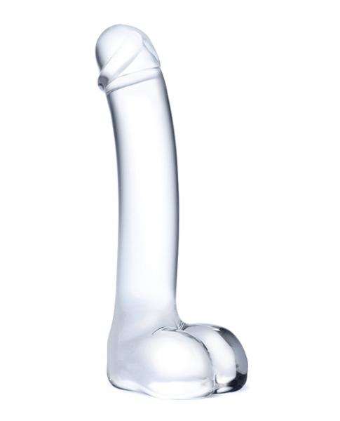 Glas 7 Inches Realistic Curved Glass G Spot Dildo Clear