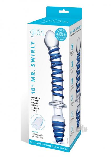 Glas 10 Inches Mr. Swirly Double Ended Glass Dildo & Butt Plug