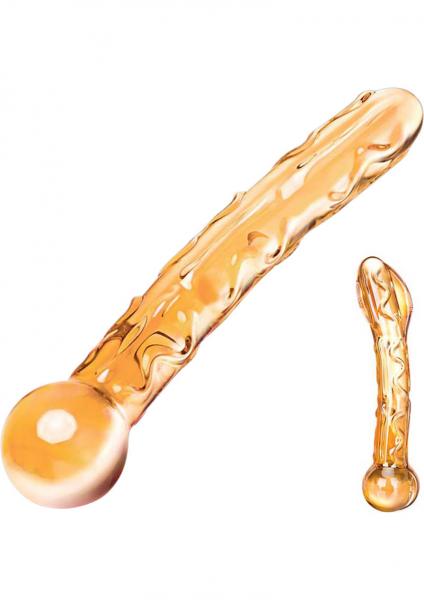 Orange Tickler Glass Dildo