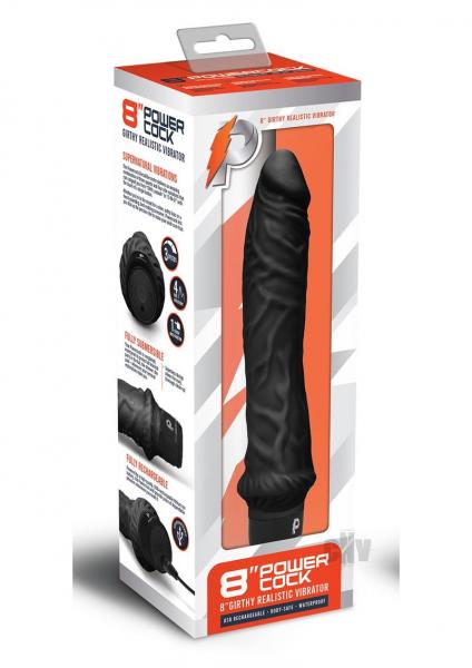 Pc Girthy Realistic Vibrator 8 Black