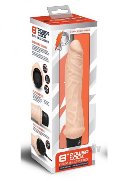 Powercock 8" Girthy Realistic Vibrator Light