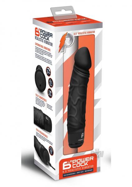 Powercock 6.5" Realistic Vibrator Dark