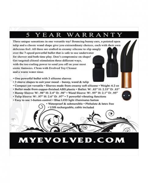 Glam Squad 3 Sleeves One Bullet Vibrator Black