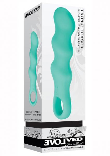 Evolved Triple Teaser Rechargeable Silicone Teal