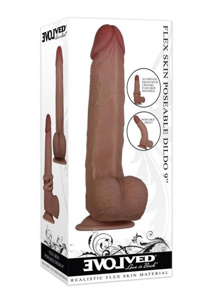 Flexaskin Poseable Dildo 9 Dark "