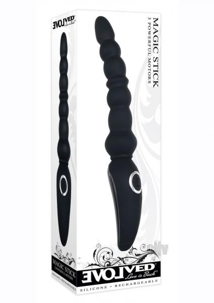 Evolved Magic Stick Anal Beads Silicone Black
