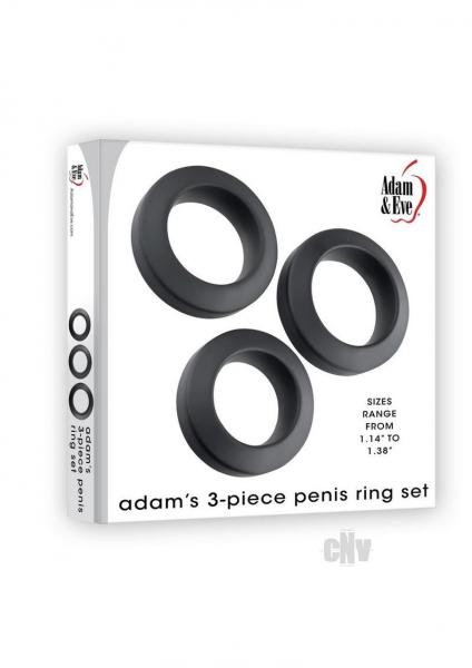 Aande Adams Ring Set 3pc Black