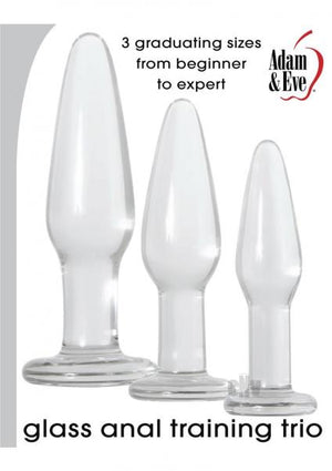 Glass Anal Training Trio 3 Clear Butt Plugs