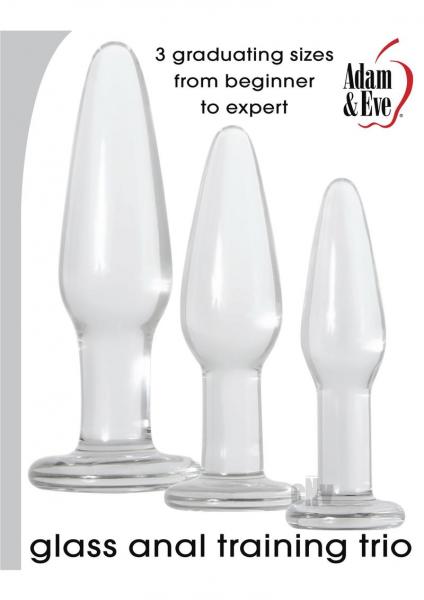 Glass Anal Training Trio 3 Clear Butt Plugs