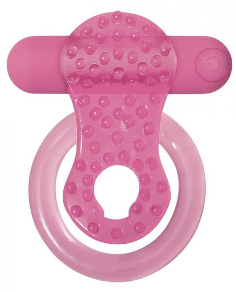 Rechargeable Couples Enhancer Pink Vibrating Ring