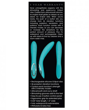 G Gasm Curve G Spot Vibrator Teal Green