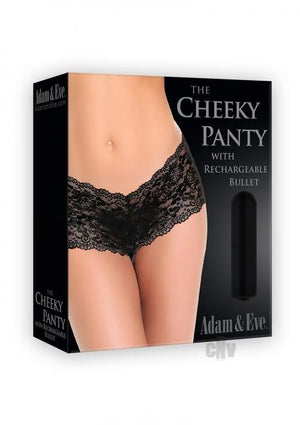 Cheeky Panty With Rechargeable Bullet Vibrator Black O/S