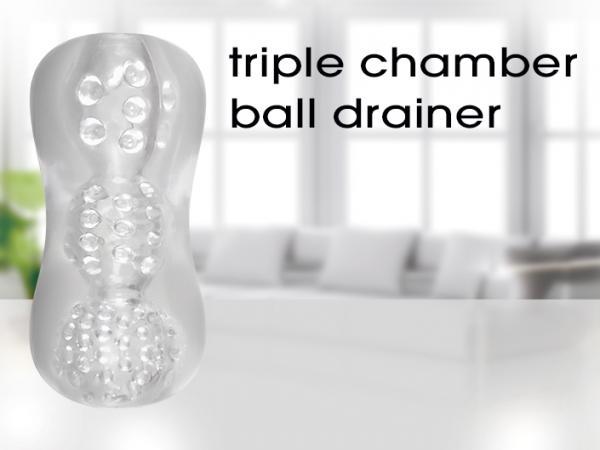 Triple Chamber Ball Drainer Stroker Clear