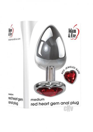 Aande Heart Gem Anal Plug Medium Red