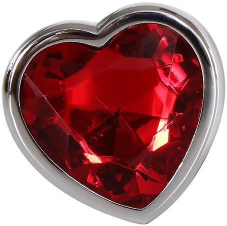 Aande Heart Gem Anal Plug Medium Red