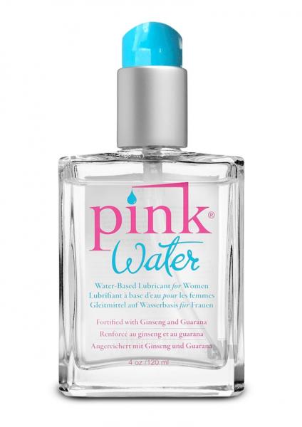 Pink Water Lubricant 4 Ounces Glass Bottle With Pump