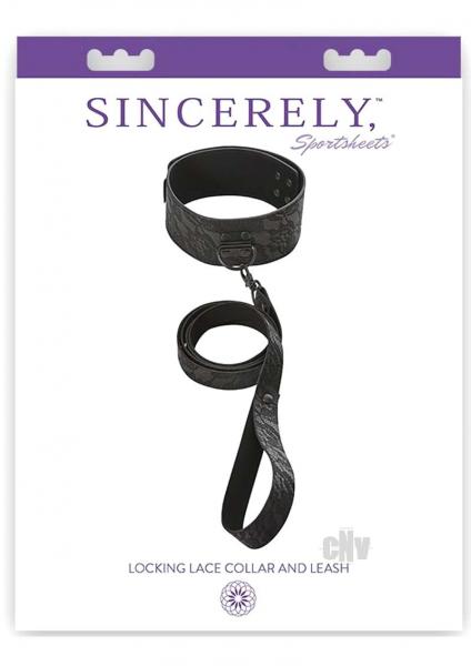 Sincerely Locking Lace Collar & Leash Black