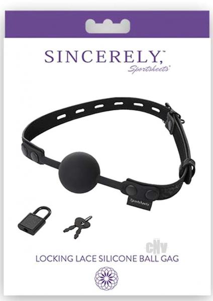 Sincerely Locking Lace Ball Gag Black O/S