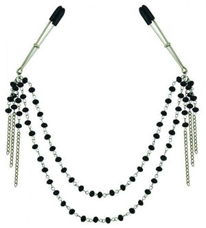 Midnight Black Jeweled Nipple Clips
