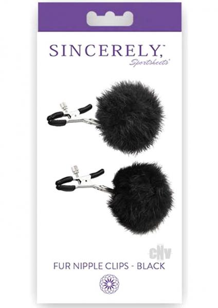 Sincerely Fur Nipple Clips Black