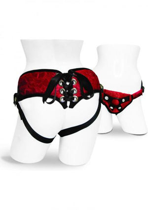Red Lace Corsette Strap On Adjustable