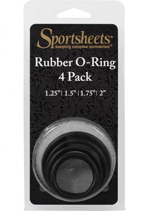 Sportsheets Rubber Rings 4 Pack Black