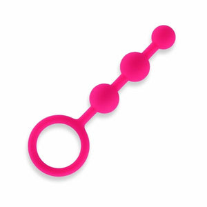 All About Anal Silicone Anal Beads 3 Balls Pink