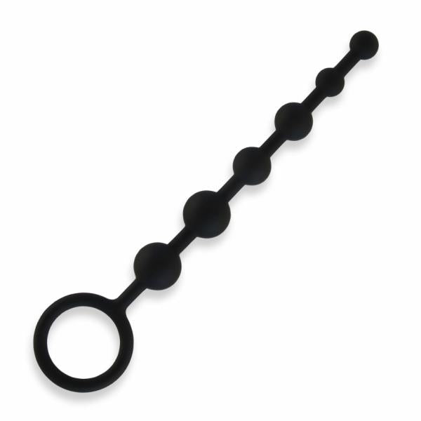 All About Anal Silicone Anal Beads 6 Balls Black