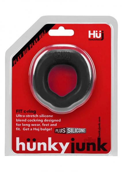 Hunkyjunk Fit Ergo C Ring Tar Black Cock Ring