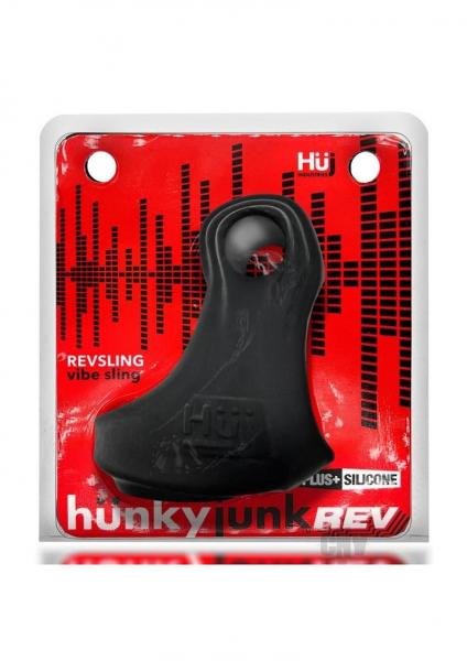 Hunkyjunk Revsling Cock & Ball Sling With Bullet Vibrator Tar Ice