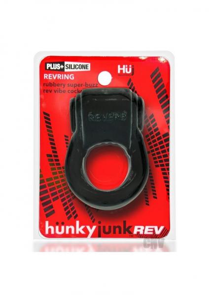 Hunkyjunk Revring Cockring With Bullet Vibrator Tar Ice