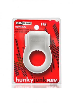 Hunkyjunk Revring Cockring With Bullet Vibrator White Ice