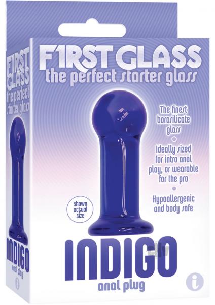 First Glass Indigo Anal Plug Blue