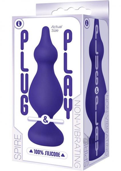 Plug And Play Silicone Spire Plum Purple Anal Probe