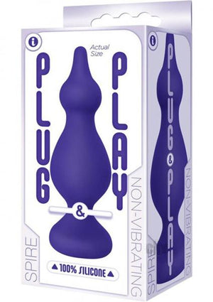 Plug And Play Silicone Spire Plum Purple Anal Probe