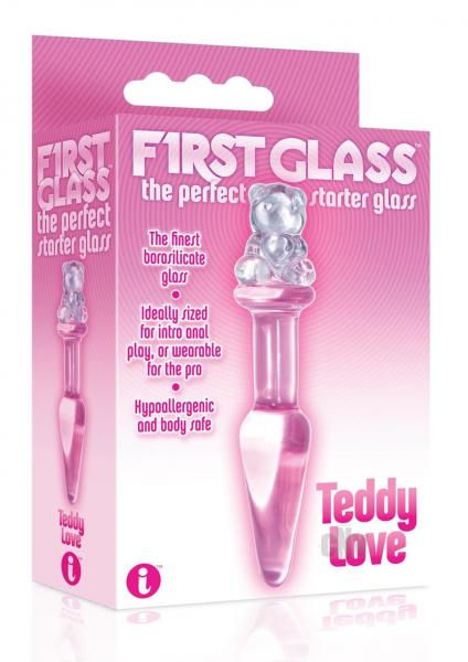 First Glass Teddy Love Plug Pink Butt Plug Pink