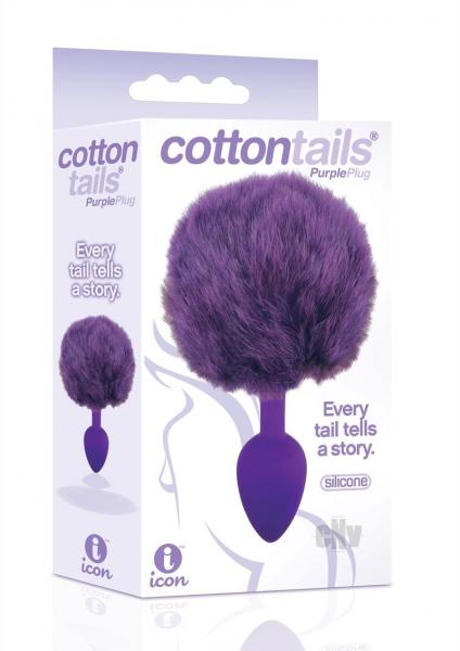 Cottontails Bunny Tail Silicone Butt Plug Purple